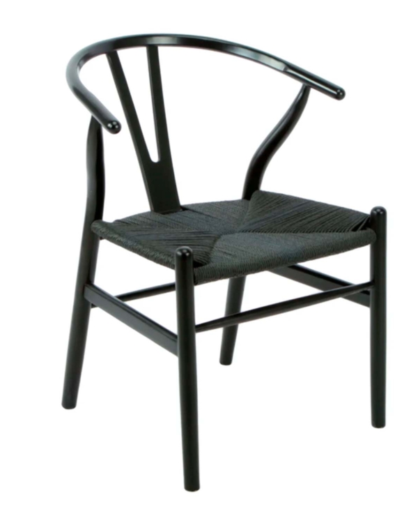 Silla Elena negro patas negras